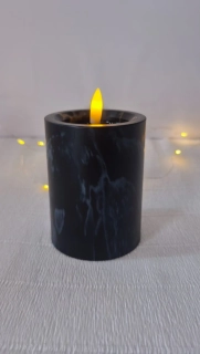 LED sviečka - čierny mramor