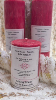 MULADHARA -Sila koreňov, červená čakrová sviečka 650g