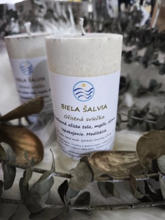 Tara sviečka Biela šalvia 180g